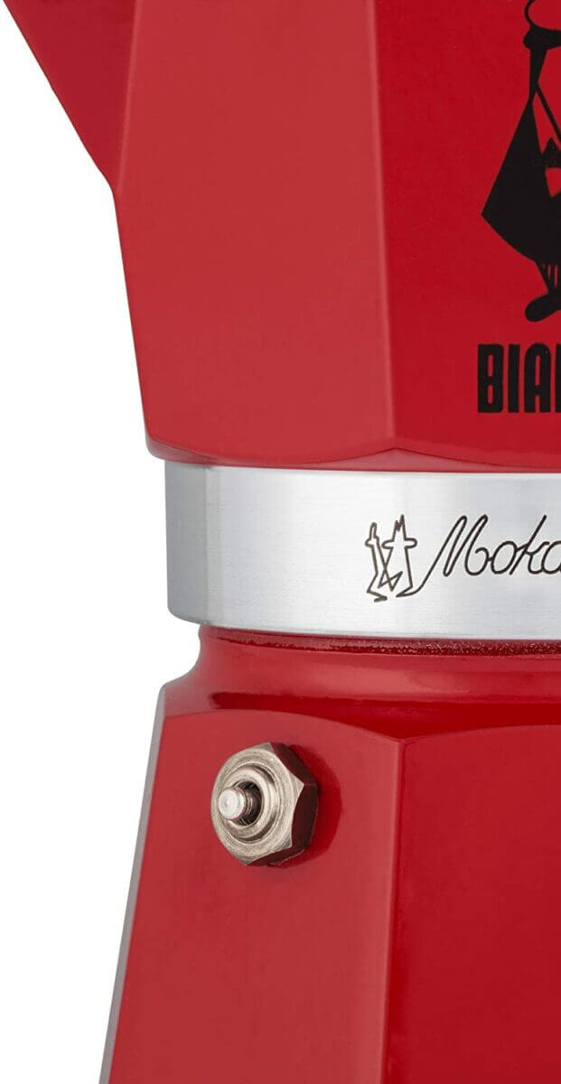 Bialetti Nueva cafetera de inducción Moka Moka Pot, 6 tazas, 9.5 fl oz,  aluminio, rojo, compatible con bandeja de inducción y estufa de gas: hecho  en